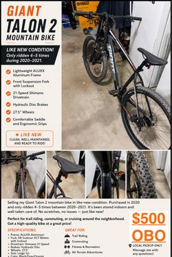 Very Nice *** New *** Giant Talon 2 Mountain Bike