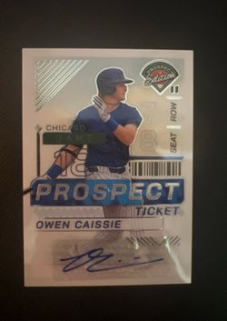2024 Panini Prospect Ticket OWEN CAISSIE RC AUTO AUTOGRAPH CHICAGO CUBS