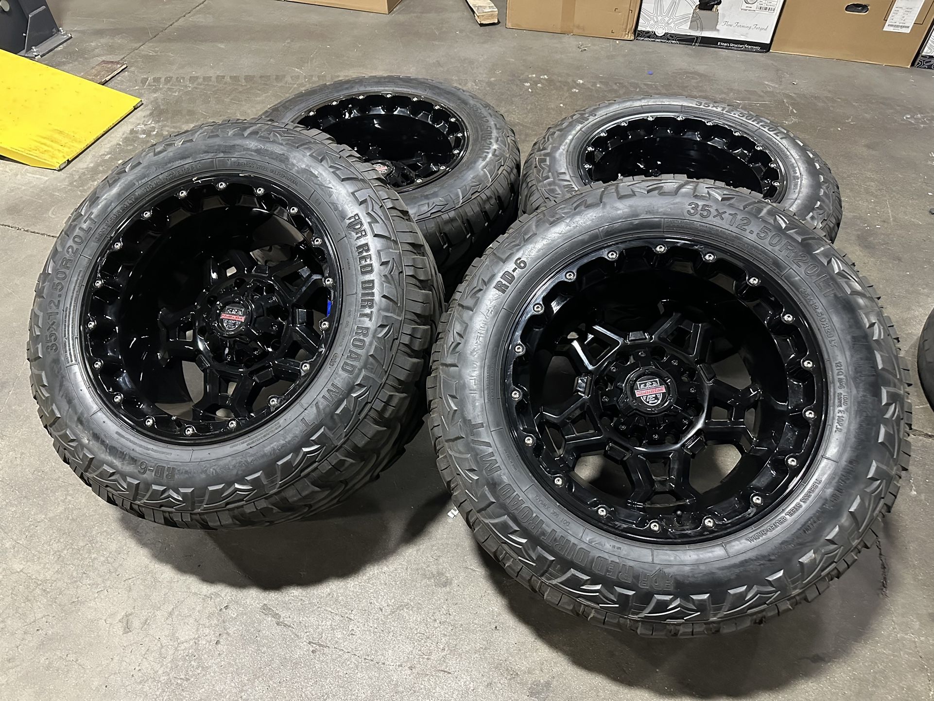 20x12 CENTERLINE OFFROAD WHEELS 8x180 + 35x12.50x22 TIRES SILVERADO OR