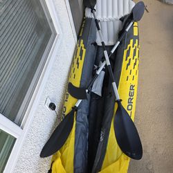 Intex Explorer K2 Inflatable Kayak Set - 2 Person - Complete with Oars & Pump