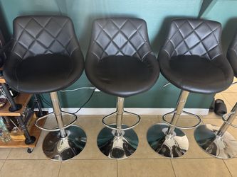 Adjustable Black Bar Stools - Set of 4