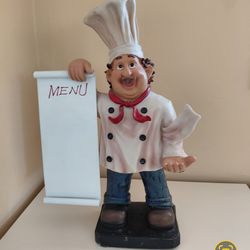 The italian chef menu figurine