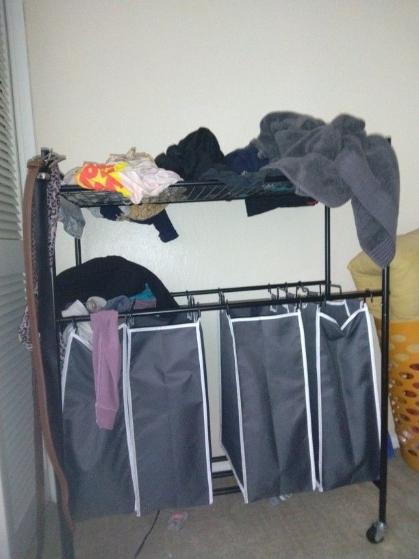 Laundry Basket With Shelf