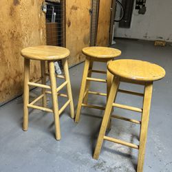Set of 3 Wooden Chairs 