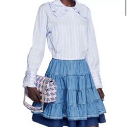 Sandro Fanfan Tiered Denim Skirt