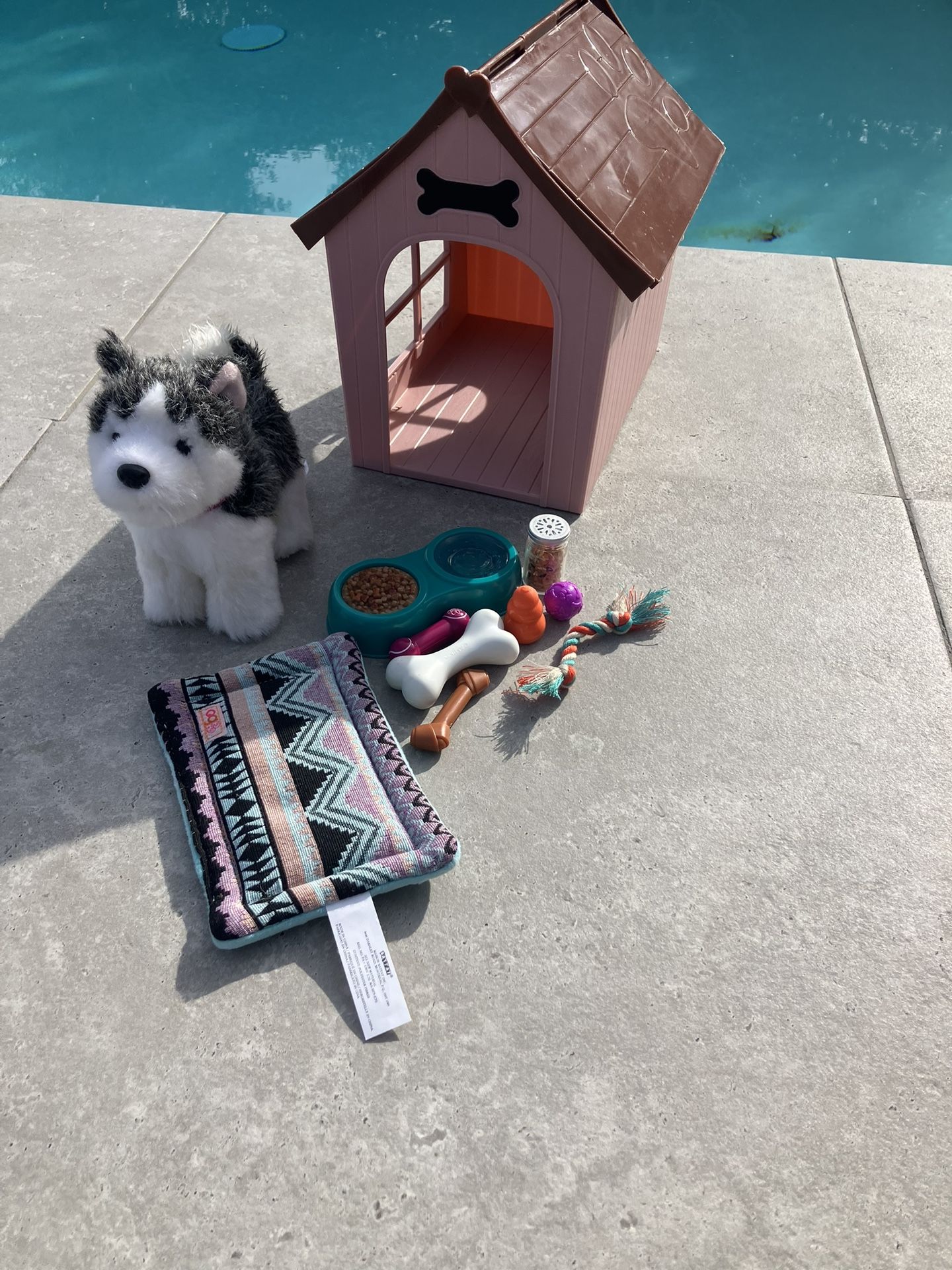 American girl, doll dog house set