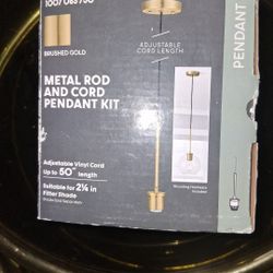 Metal Rod And Cord Pendant Kit Gold 3 Of Them 