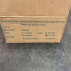 1/2 Oz Clear Glass Bottles