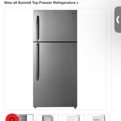 Summit 30 Inch Fridge $800 With Ice Maker Warranty 
