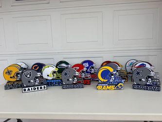 NFL football helmet displays