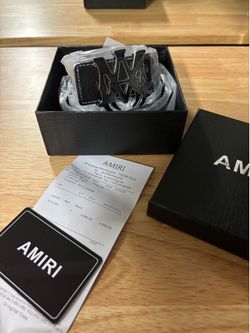 Amiri black leather belt