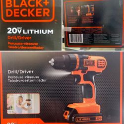 Black & Decker Drill/Driver 20V Lithium Battery