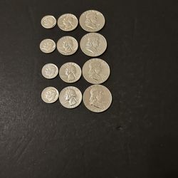 Coins – SILVER– Brilliant Uncirculated 90% SILVER– originally part of 1962 Proof Set - Total 12 Coins