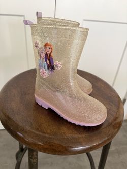 Disney Frozen Kids Glitter Rain Boots