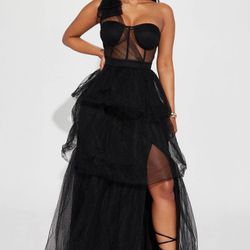 Large Black Tulle Gown