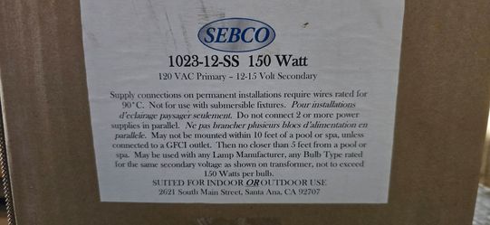 SEBCO commercial grade landscape lighting transformer