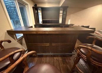 Bar, Hutch, and Stool Set