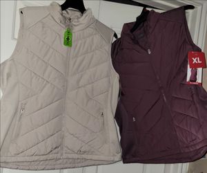 2 NWT XL Beige & Purple Free Country Women's Vests light weight