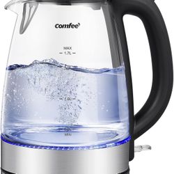 NEW: Comfee Electric Kettle, large 1.7L, LED indicator, 1500W, fast boil, auto off