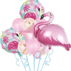 Flamingo Balloons 10PCS Luau Party Balloons Flamingo Party Balloons For Hawaiian Party Decorations Summer Party Decoration