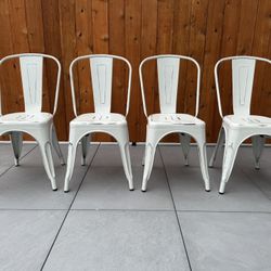 White Metal Cafe Chairs 