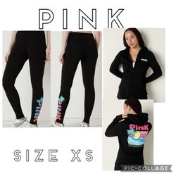 PINK Leggings & Zip-Up Hoodie Set