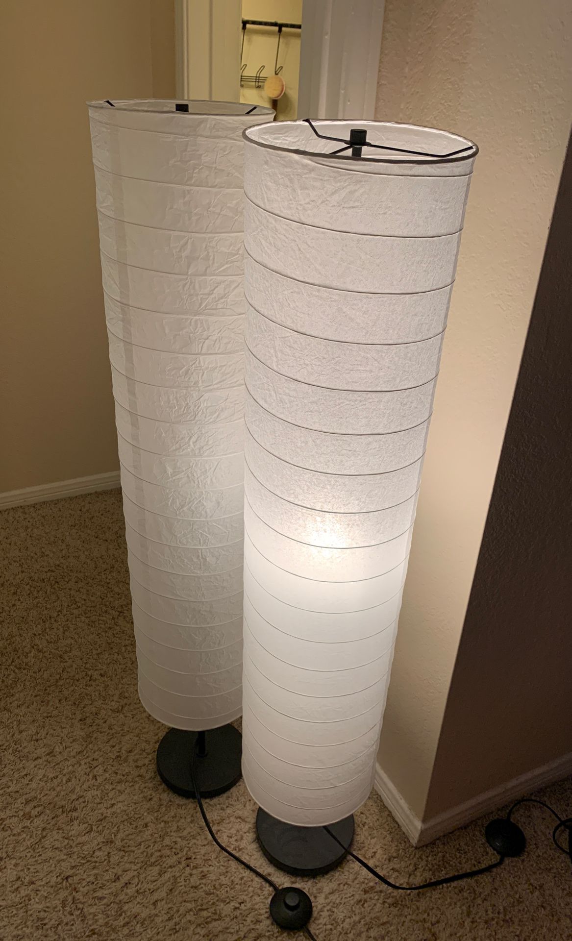 2x IKEA STANDING FLOOR PAPER LAMPS
