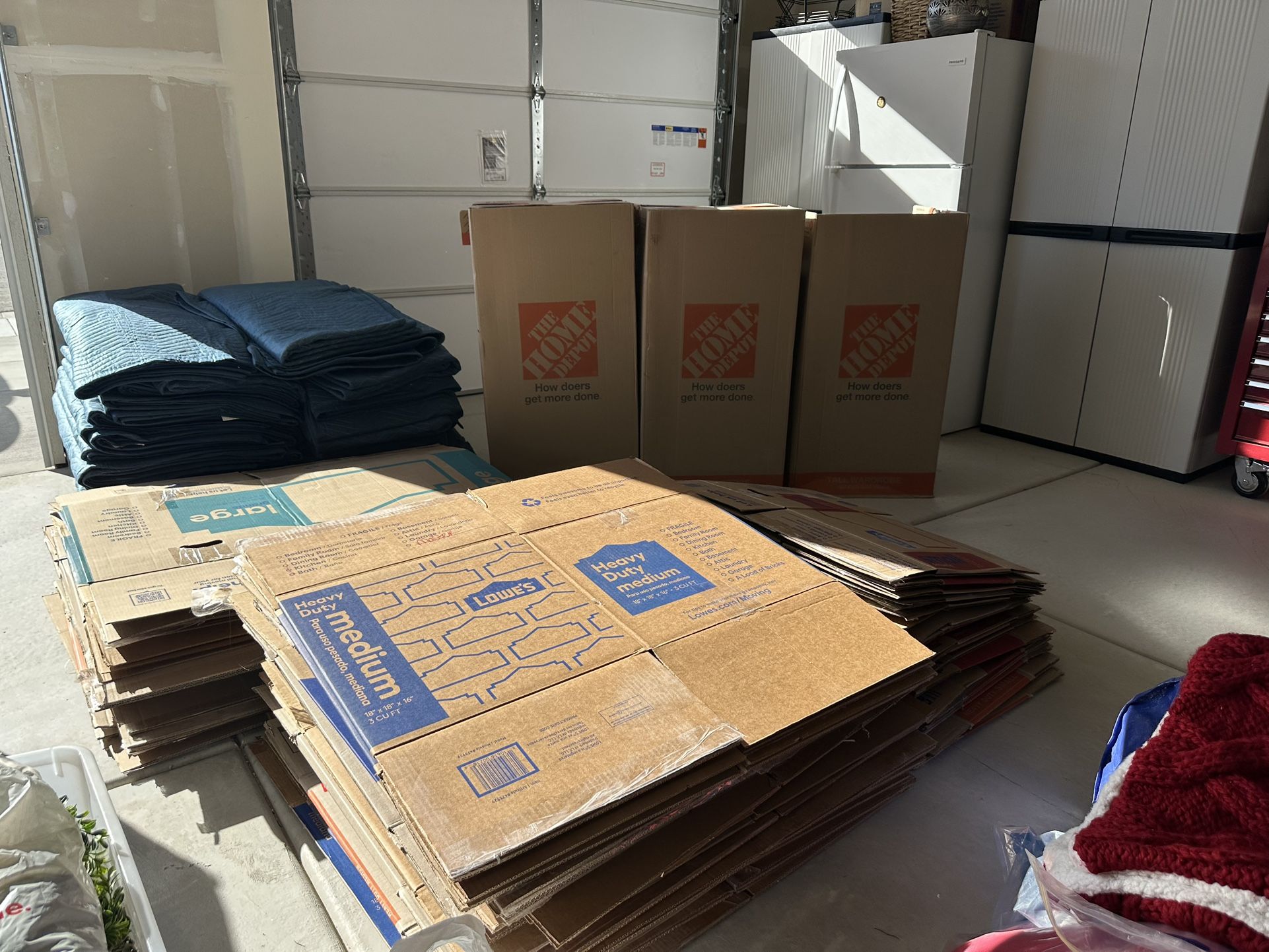 Moving Boxes And Blankets