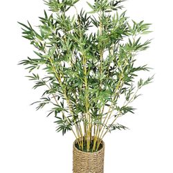 New! ✨ 5 Foot Faux Bamboo Tree With Woven Basket