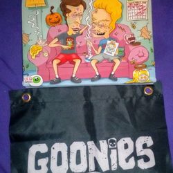 unique Beavis and Butthead painting & goonies flag 