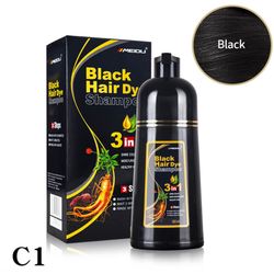 New MEIDU Instant 3in1 Hair Dye Color Shamp 500mL (BLACK)