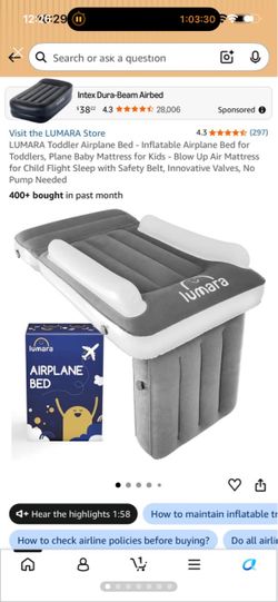 Lucky Toddler Airplane Inflatable Toddler Mattress