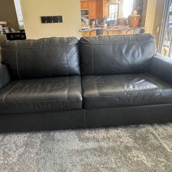 Leather Pull Out Couch Bed 