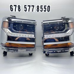 Chevrolet Silverado Headlights Right Left Chevy 1500 HID 2016-2019 LED
