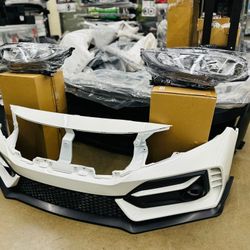 16-21 Honda Civic 10th-Gen 2DR 4DR 5 door hachtback Type-R Front Bumper Cover Conversion PP
Painted crystal pearl White