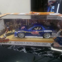 2024 jada toys Street Fighter Chun-Li and 1993 Mazda RX7 24 scale