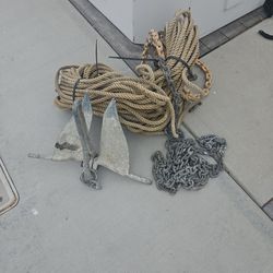 Anchor With Lead Chain And Rope