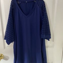 Blue Lace Sleeve shirt 