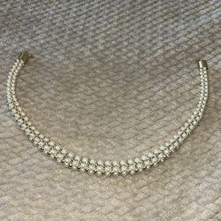 Vintage Faux Pearl Woven Collar Choker Necklace
