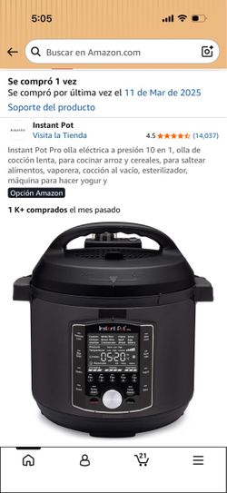 Instant Pot Instant Pot Pro 10-in-1 electric pressure cooker, slow cooker, rice and grain cooker, sauté pan, steamer, sous vide, sterilizer, yogurt ma