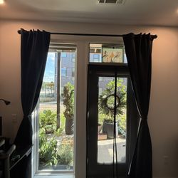 4 Large Blackout Curtains With 2 Rods