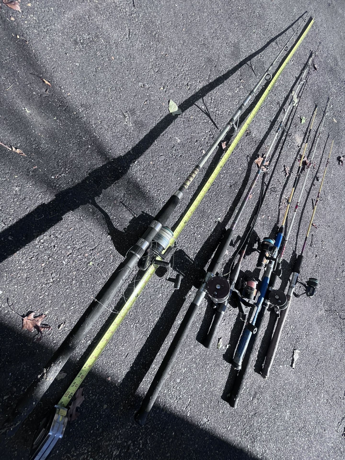 6 Assorted Fishing Rods And 6 Reels Used