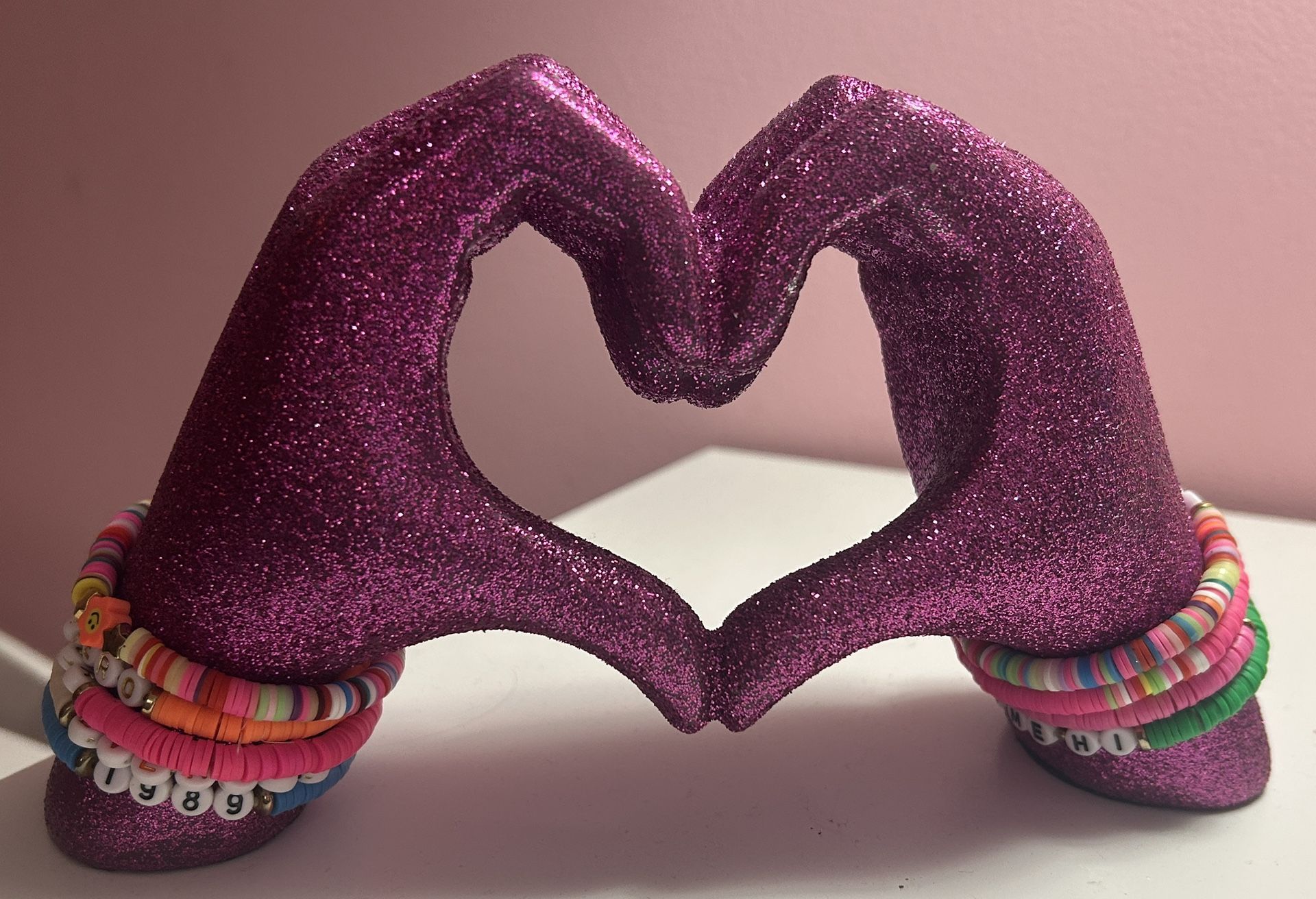 Purple Heart Hands Decor With Bracelets