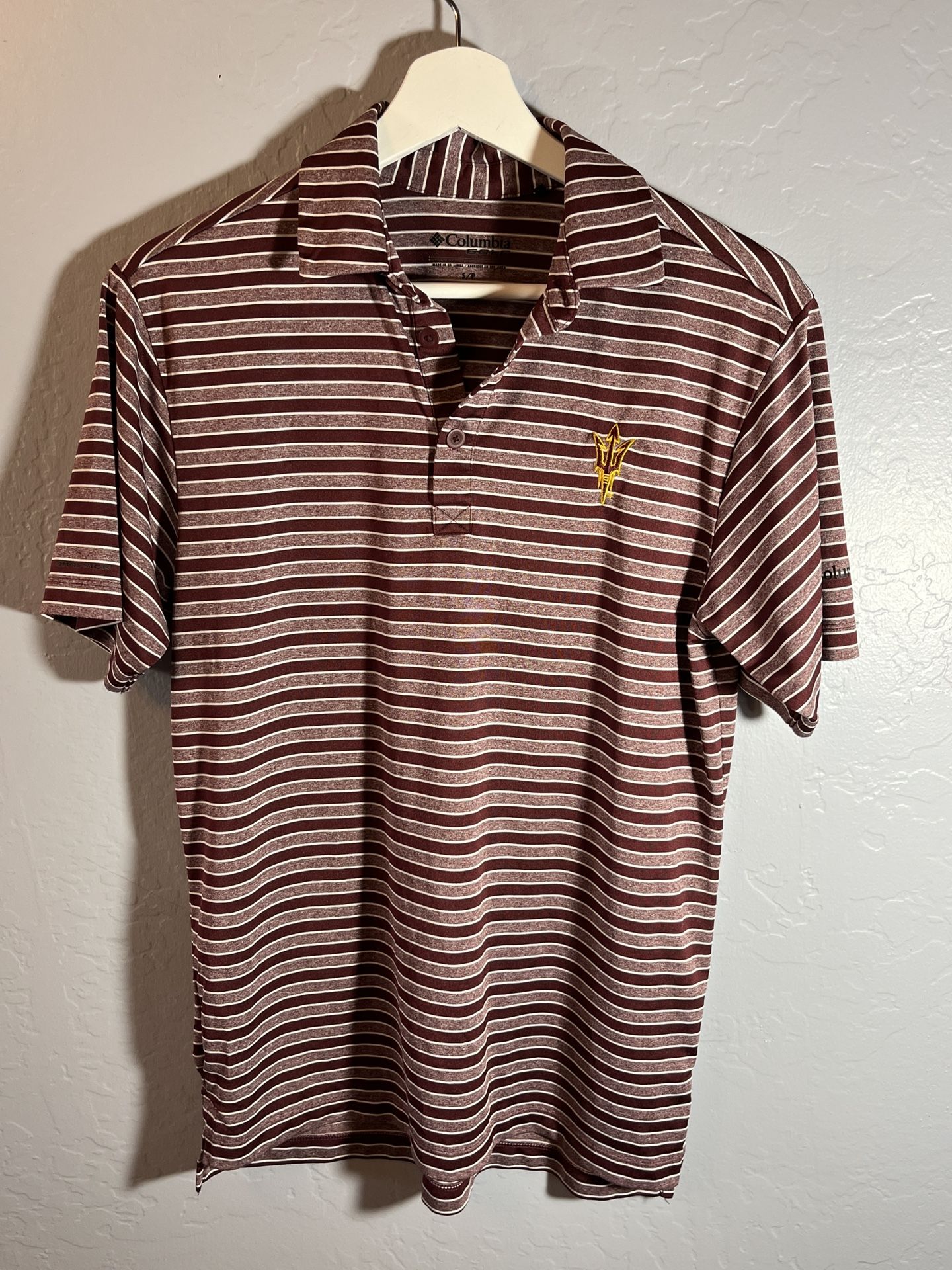 Arizona State Sun Devils ASU Champion Golf Polo Shirt Maroon Men's Size Small.