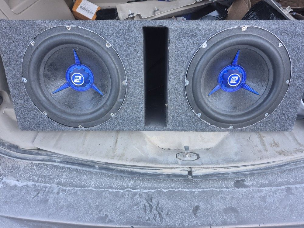 2 x Power Acoustik Mofo 12" inch Subwoofers 12D4S 2500 Watts EACH/5000 Watts total! Custom box!!!