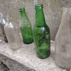To Green Antique Bottles