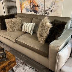 Silver Velvet Couch $300