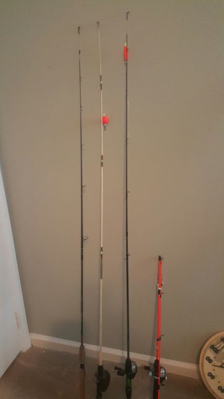 4 fishing rods 4ft -6ft long
