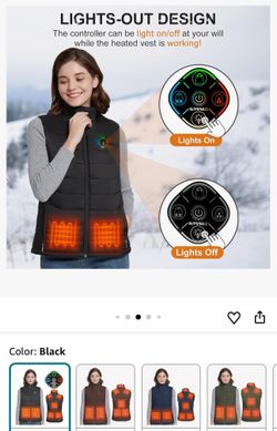 KOVNLO Heated Vest Women, (Battery Pack Not Included) Smart Controller With Lights-out, Electric Warming Heated Jackets. (Size S)