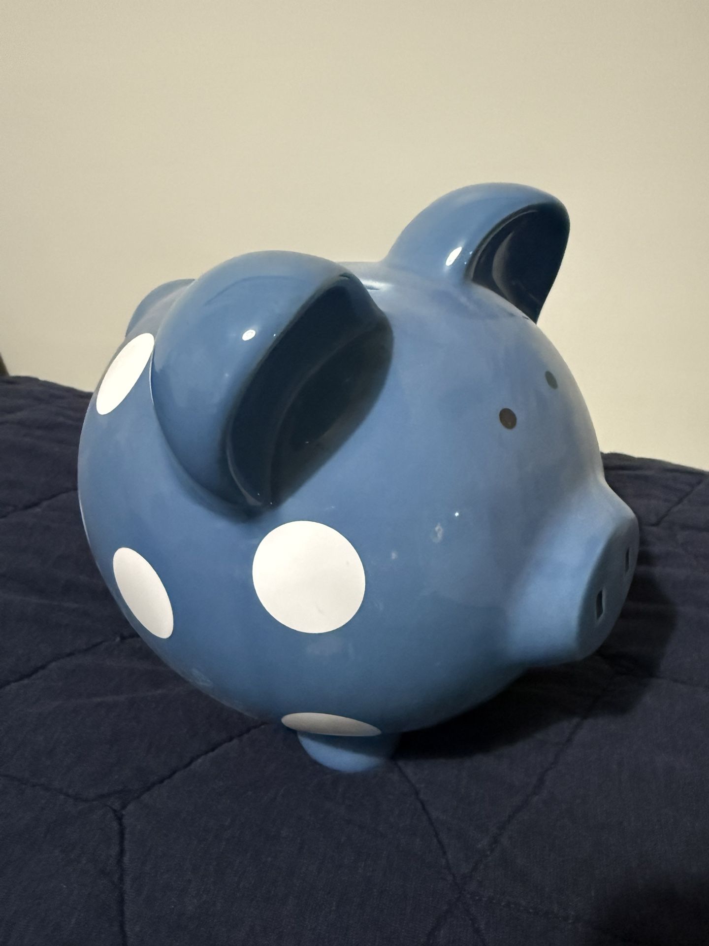 Blue Polka Dot Piggy Bank